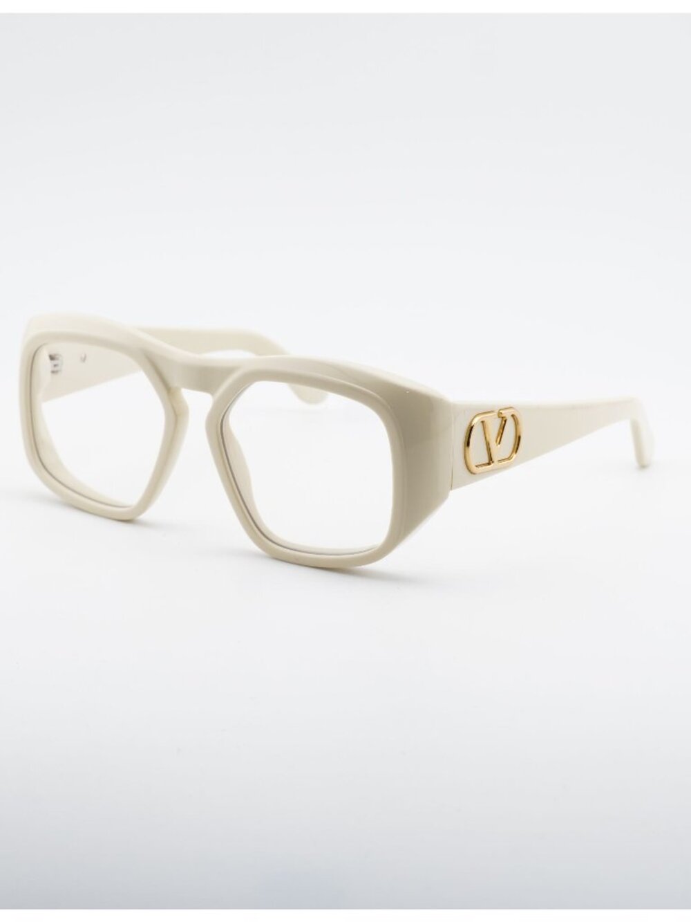Valentino VLX-179C Eyeglasses White/Gold 55mm Square Frame